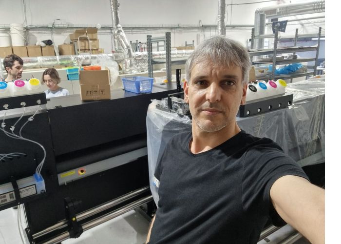Bigfoot customers with their DTF printer